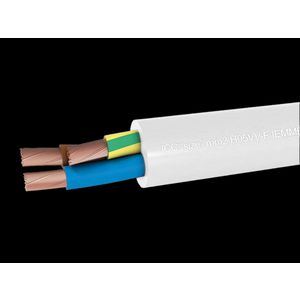 Ring a 100m. mantelleid 2x0,75mm² wit Eca buitendiam. 6,2mm