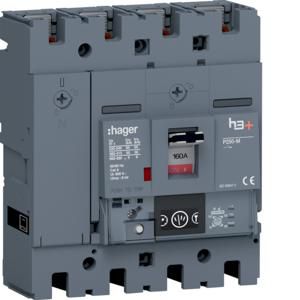 Vermogensautomaat h3+ P250 Energy 4P4D 160A 50kA boutaansl.