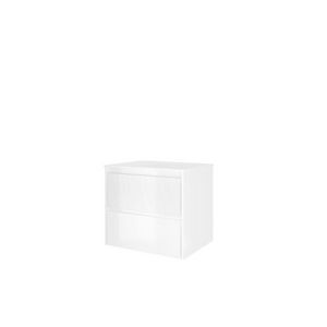 Set Proline polystone Elegant wastafel glans wit zonder kraangat onderkast symmetrisch glans wit 60x46cm
