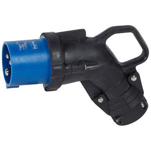 Hoek contactstop 230V 16A 3-polig IP44 rubber Hypra