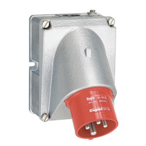 Toestelcontactstop 400V 16A 5P IP44 rood metaal Hypra