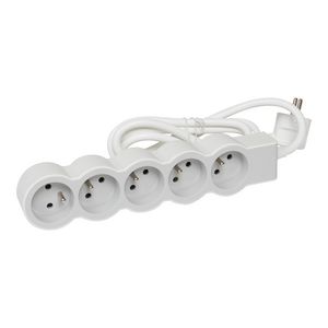 Contactdoos standaard 5xPA met 1,5m. wit-grijs VVE=10