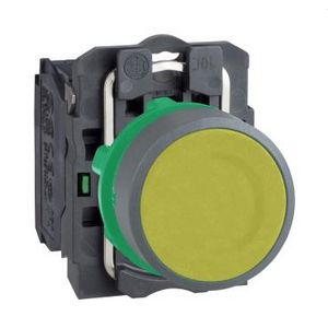 yellow flush pushbutton 1NO screw clamp cp grey