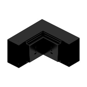 Buitenhaakse bocht 90° aluminium zwart RAL9017 set (2-delig) tbv leidinggoot