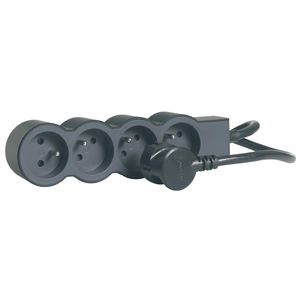 Contactdoos standaard 4xPA met 1,5m. zwart VVE=10