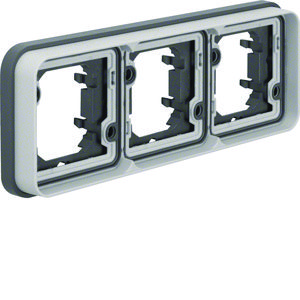 Afdekraam voor inbouwmontage 3-v hor. W.1 grijs