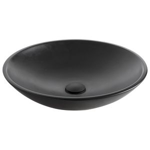 Waskom CI1 Ø46x11,5cm top solid mat zwart