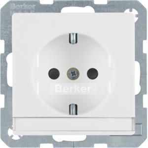 Wandcontactdoos RA tekstveld schroef berker Q.1/Q.3/Q.7 polar wit