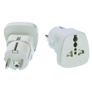 Reisstekker plug pin: RA penaarde socket: universeel 16A /25