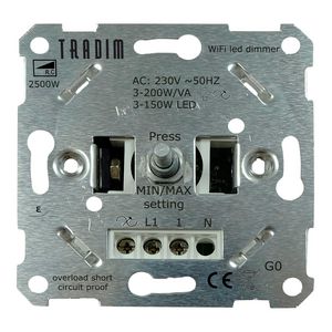 Muurdimmer WIFI Tradim 2500W 3-200W