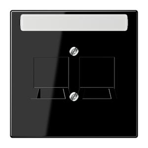 Afdekking zwart v.mod.jack 2-voudig LS990 VVE=10