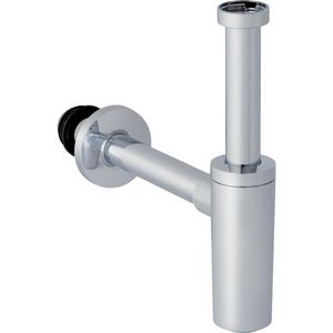 Design bekersifon 1.1/4" chroom incl. rozet + muurbuis 32mm + manchet