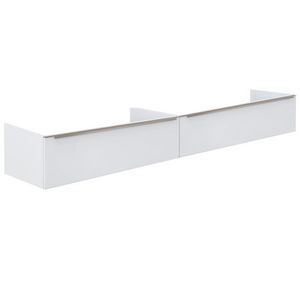 Onderkast (140x50cm) met 2 lades naast elkaar met greeplijst - M3 - Black kunststof