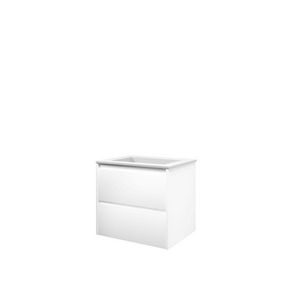 Set Proline polystone Elegant wastafel mat wit zonder kraangat onderkast symmetrisch mat wit  60x46cm
