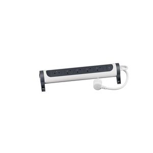 Contactdoos standaard 5xPA met 1,5m. zwart-wit VVE=5