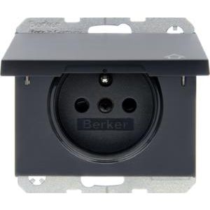 Wandcontactdoos penaarde kd steek berker K.1/K.5 antraciet