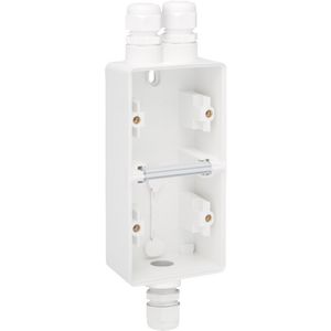 Spuitwaterdichte dubb. V opb.doos 1x2-voudig /1 enkel M20 wi