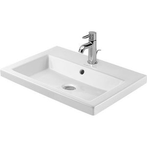 UNIVERSEEL #034760 inbouwwastafel 600mm wit met kraangat met overloop