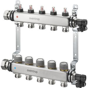 Multidis SFQ RVS-verdeler met volumestroomindicat. 2 groepen