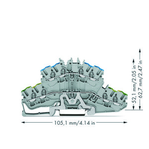 4-draads 2-etageklem Aard-/rijgklem 2,5mm² 2002-2417 VVE=50