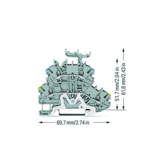 2-etageklem Aard-/rijgklem 1 mm² grijs 2000-2247 VVE=50