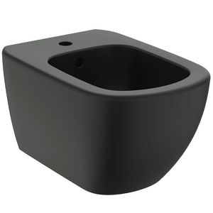 tesi wandbidet met kraangat met overloop silk black T3552V3