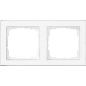 Afdekraam 2-voudig compleet beschr. Gira E2 clear/zuiver wit