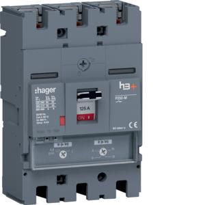 Vermogensautomaat h3+ P250 TM 3P3D 125A 50kA boutaansl.