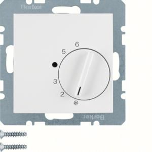 Kamerthermostaat wisselcont. berker S.1/B.3/B.7 polarwit mat