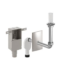 Inbouw sifon tbv wastafel gl.chroom met horizontale afvoer d50-56mm