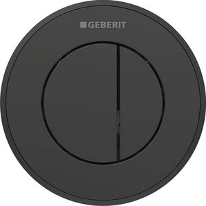 Inbouwdrukker TYPE 10 2-toets pneumatisch toets+rozet: zwart / glanzend designring: zwart mat