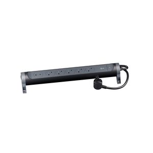 Contactdoos premium met OSB 6xPA 1,5m. zwart VVE=5