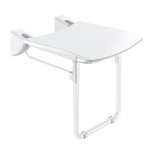 Douchezitje opklapbaar extra comfort met voet wit epoxy