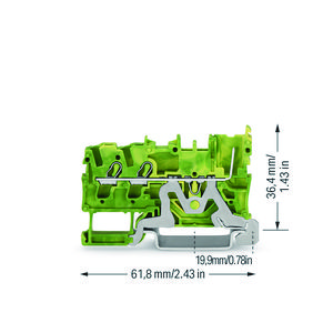 2-draads/1-pins PE-basisklem 2,5mm² voor Ex nA- VVE=100