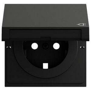Res-onderdeel: afdekking wandcontactdoos met randaarde KD System 70 zwart m(gel.)