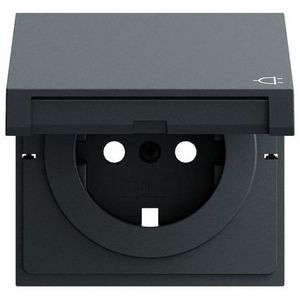Res-onderdeel: afdekking wandcontactdoos met randaarde KD System 70 antracit(gel.)