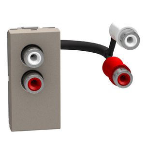 Light Now dubbele RCA contactdoos 1 mod stone