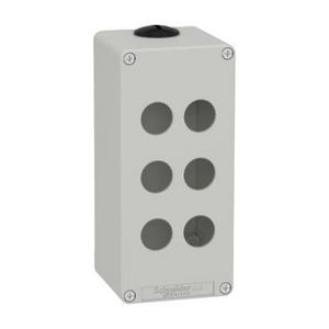 Lege behuizing Zamak Grijs RAL7035 6 uitsparingen 22mm 80