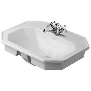 SERIES 1930 #047658 inbouwwastafel 580mm wit met kraangat met overloop