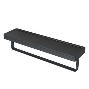 Handdoekhouder met planchet zwart 420mm FRAME FULL BLACK