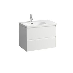 Wastafelonderkast 75cm 2lade wastafH817086 afl.RE glans wit