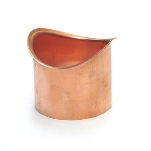 Koperen HWA tapeind/steekpijp ovaal 60mm lengte 100mm mastgoot