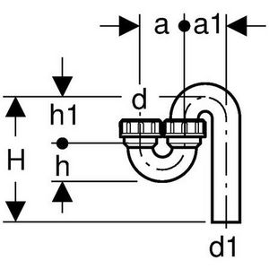 Polyethyleen (PE) sifon in/uitl.verticaal 40/40mm