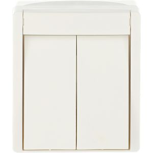 Opbouw wipschakelaar 2pIP44 10AX 250V AC ocean-alpinwit. (2601/5 W-54)