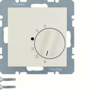 Kamerthermostaat wisselcont. berker S.1/B.3/B.7 wit glanzend