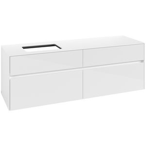 Wastafelonderkast Collaro 1600x548x500mm Glossy White C12100DH