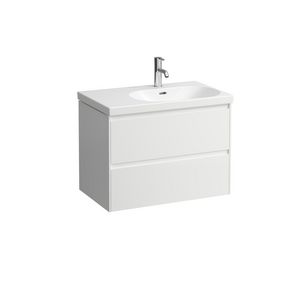 Wastafelonderkast 75cm 2lade wastafel H817085 afl.li mat wit