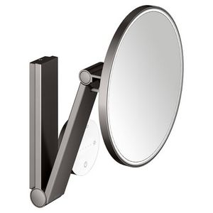 Cosmeticaspiegel wandmodel vierk./verl./ titaanzwart geborsteld