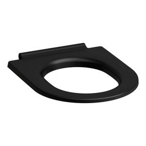 Enkele closetzitting PRO-X zonder deksel RVS scharnieren Mat Zwart