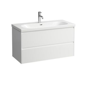 Wastafelonderbouwkast 100cm 2laden wastafel 810089 glans wit